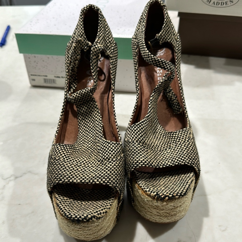 Jefferey Campbell Houndstooth Pattern Foxy Platfo… - image 1